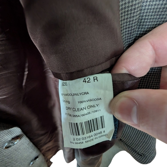 Brooks Brothers 346 Men's Grey Patterned Stretch Blazer 42R - Picture 4 of 4